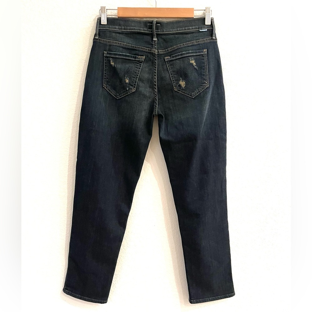 MOTHER Distressed Cropped Tapered Boyfriend Jeans Size 24 - Picture 9 of 12